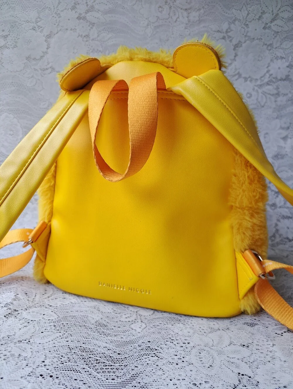 Danielle Nicole Yellow Care Bears Funshine Bear Furry Fuzzy Mini Backpack - Picture 4 of 15